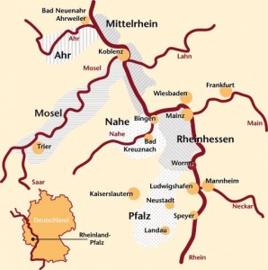 (ラインラント・ファルツのワイン生産地帯。www.weinsommer.de)